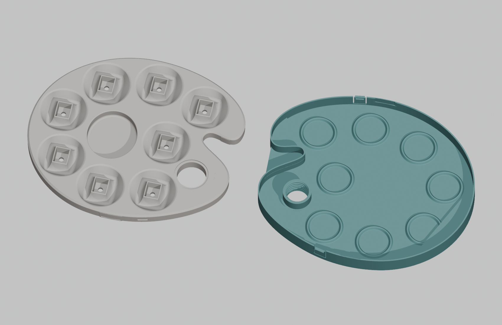 CAD view of We Glow Up’s compact eight-well palette development