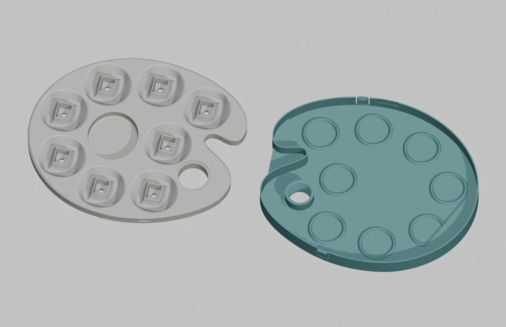 CAD view of We Glow Up’s compact eight-well palette development